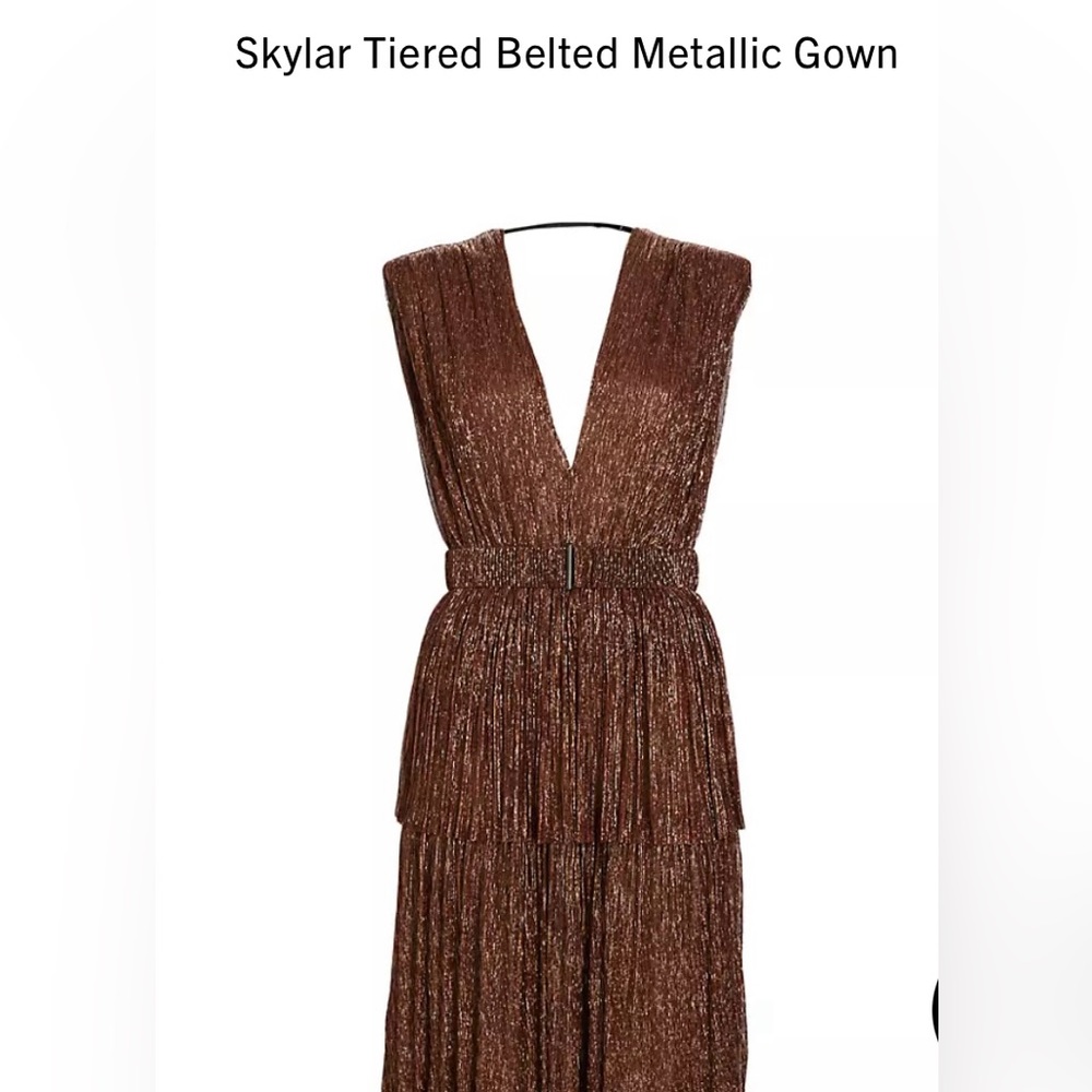 Sabina Musayev Metallic Brown Gown